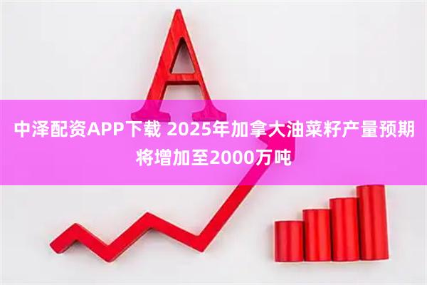 中泽配资APP下载 2025年加拿大油菜籽产量预期将增加至2000万吨